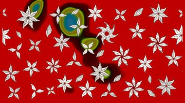 Kırmızı ve nötr renklerde çiçekler. Şirin çiçek elementleri. Robot resim. Raster illüstrasyonu.