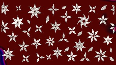 Raster illüstrasyonu. Çiçekli karalama şeklinde Raster çiçek deseni. Kibarca, bahar çiçekleri kırmızı ve nötr renklerde.