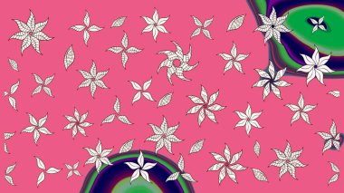 Üzerinde pembe ve nötr renkler olan parlak çiçekli halı deseni..