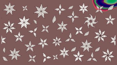 Kahverengi ve nötr renklerde çiçekler. Çiçekli çiçek deseni, suluboya. Raster illüstrasyonu. Düz Çiçek Elementleri Tasarımı. Renkli Bahar Teması çizim şablonu.