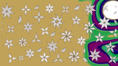 Çizim çiçek deseni duvar kağıdı, web sitesi arka planı, ambalaj kağıdı, davetiye, broşür, afiş veya web sitesi için kullanılabilir. El çizimi Raster çizimi. Karalama elementleri.