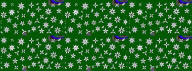 Çiçek arkaplan. Renkli çizim kalıbı. Çiçek duvar kâğıdı. Raster illüstrasyonu. Yeşil renklerde şirin tekstil.