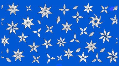 Raster çiçek izi. Raster Yumuşak kumaş deseni. Çiçek mavisi ve nötr çizim deseni. Klasik taslak çizimi.