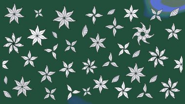 Manzaralı çiçek deseni. Çiçek kompozisyonu, el boyası, hassas şablon. Sevgililer günü ve tebrik kartı konsepti için şık bir davetiye. Üst görünüm, yumuşak yeşil ve nötr renk.