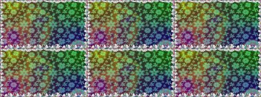 El çizimi. Güzel kumaş deseni. Raster illüstrasyonu. Çiçekler, dallar, otlar ve çiçekler.