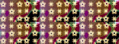 Raster illüstrasyonu. Raster illüstrasyonu. Şirin karalamalı çiçek desenli çizim. El yapımı çiçek ve bitki koleksiyonu. Eskiz tarzı kahverengi renklerde.