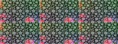 Çizim kalıbı. Raster illüstrasyonu. Renkli süs kenarı. Gri renklerde. Hint süsü. Çiçek duvar kağıdı.