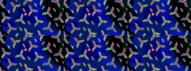 Renkli elementlerle Raster ilginç desen.