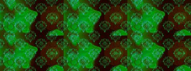 Renkli grunge, koyu yeşil, kahverengi ve siyah çiçeklerle soyut bir arka plan oluşturur. İşlemeli çiçekli, dikişsiz desen. İzler, kumaş, duvar kağıtları, tekstil için raster dokusu.