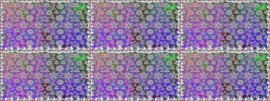 Raster illüstrasyonu. Raster illüstrasyonu. Robot resim stilinde nötr renkler. El yapımı çiçek ve bitki koleksiyonu. Sevimli karalama çiçekleriyle kusursuz çiçek deseni..