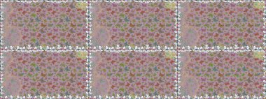 Tarafsız ve gri renklerle ilgili kusursuz çiçek desenli bir arka plan. Resimlerde tropik kelebekler görülür. Raster. Duvar kağıtları, web sayfası arkaplanları, yüzey dokuları, tekstil için mükemmel..