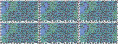 Duvar kağıdı için böcek dokusunun tekrarı. Üzerinde mavi ve kahverengi lekeler olan oldukça pürüzsüz bir kelebek dokusu. Raster illüstrasyonu. Bahar Kelebeği şirin tema.