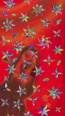 Fantezi çiçekli eskiz deseni, doğal duvar kağıdı, çiçek desenli kıvrım çizimi. Paisley el çizimi elementler. Ev dekoru.