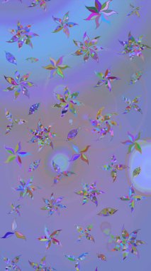 Küçük çiçekteki sevimli çiçek deseni. Mor ve mavi renkte çiçekler.