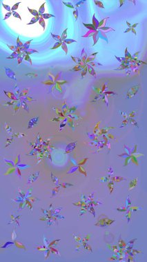 Şirin çiçek elementleri. Taslak desenli, modaya uygun kumaş deseni. Renkli Bahar Teması eskiz kalıbı. Düz Çiçek Elementleri Tasarımı. Raster illüstrasyonu.