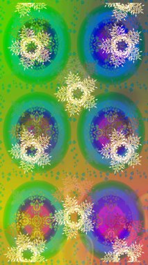 Elle çizilmiş kartanesi karalaması. Yılbaşı kış tasarımı için renkli kar taneleri. Raster illüstrasyonu.