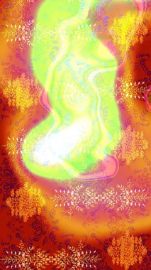 Düz Çiçek Elementleri Tasarımı. Süslü kumaş deseni. Renkli Bahar Teması eskiz kalıbı. Raster illüstrasyonunda çiçek deseni çizimi.