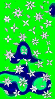 Güzel kumaş deseni. Raster illüstrasyonundaki çiçek desenli çizim. Renkli Bahar Teması eskiz kalıbı. Düz Çiçek Elementleri Tasarımı.