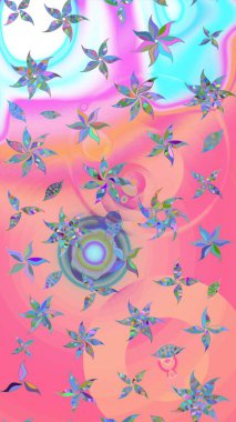 Doğa. Çiçek arkaplan. Küçük çiçekte güzel bir desen var. - Pembe ve mavi çiçekler. Çiçek kompozisyonu. Raster deseni. Çiçek kolajı.