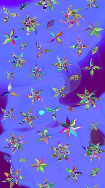 Raster resim. Çiçek desenli çiçek ve yaprakları ile. Sevimli küçük çiçek desenle.