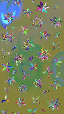 Çiçekli eskiz arkaplanı. Çocuk stili. Renkli Bahar Teması eskiz kalıbı. Düz Çiçek Elementleri Tasarımı.