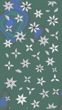 Nazik, narin çiçek arkaplanı. Yeşil ve nötr renklerde çiçekler. Raster çiçek desenli ve çiçekli..