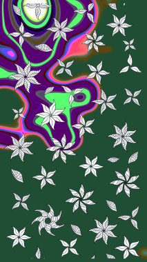 Süslü kumaş deseni. Çiçekli çiçek deseni, suluboya. Raster deseni.