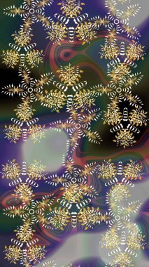 Parlak renkli çiçekleri ve gri ve mor renkli yaprakları olan harika bir çiçek deseni. Moda baskıları için zarif bir şablon. Halk tarzı. Modern çiçek arkaplanı.