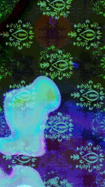 Arabesk ve çiçekli doğu raster desenleri. Arabesk ile klasik model. Geleneksel klasik süs.