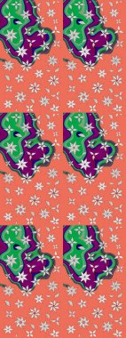 Çiçekler turuncu ve nötr renklerde. Renkli Bahar Teması eskiz kalıbı. Çiçekli çizim şekli. Düz Çiçek Elementleri Tasarımı.