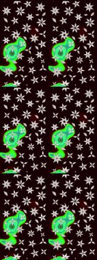 Çizim çiçek deseni duvar kâğıdı olarak kullanılabilir. Raster illüstrasyonu. Siyah ve nötr renkte çiçekler.