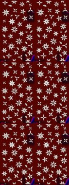 Tekstil, kumaş, kapaklar, duvar kağıtları, baskı, naylon, koleksiyon defteri, örgü, dekupaj için güzel bir eskiz. Küçük kırmızı ve nötr çiçeklerle oldukça kaliteli besin torbası deseni.