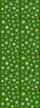 Raster illüstrasyonu. Yeşil ve nötr renklerde yaz çiçekleri. Raster çiçek desenli ve çiçekli..