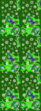 Kabile sanatı boho baskısı, klasik çiçek arkaplanı. Arkaplan dokusu, duvar kağıdı, yeşil ve nötr renklerde çiçek teması. Soyut etnik raster çizim kalıbı.