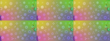 Çiçekler. Vadinin çiçekleri tarafsız ve yeşil renklerde. Soyut etnik raster çizim kalıbı.