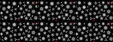 Şirin çiçekler. Raster Moda kumaş deseni. Çizgi çizimi deseni.