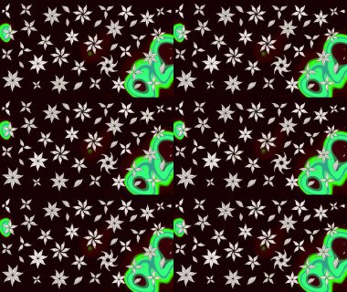 Yaz çiçekleri teması. Klasik çiçekler. Siyah renkler. El çizimi, soyut ve süslü elementler. Suluboya resim taklit Raster illüstrasyonu.