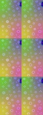 Nazikçe, güzel çiçek arkaplanı. Çiçekli karalama şeklinde Raster çiçek deseni. Tarafsız ve yeşil renkte çiçekler.