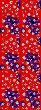 Çiçekli karalama şeklinde Raster çiçek deseni. Kırmızı ve nötr renklerde çiçekler. Nazik, sevimli çiçek arkaplanı..