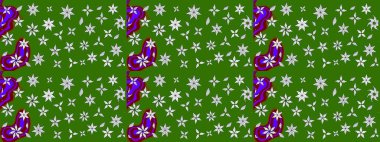 Vadinin çiçekleri yeşil ve nötr renklerde. Raster çiçek desenleri çiziyor..