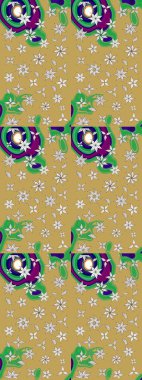 Raster deseni. Küçük çiçekte güzel bir çiçek deseni var. Çiçekli çiçek deseni, suluboya..