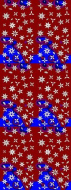 Poster ya da kapak için arka plan. Tekstil için figür. Yapraklı çizim şekli. Şirin, zarif çiçekler Raster illüstrasyonu. Davetiye ve kartpostal tasarımı için dekoratif çiçek unsurları.