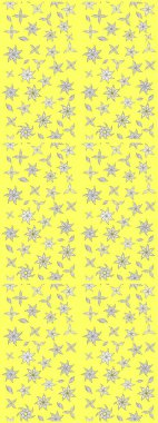 Sarı ve beyaz renkte çiçekler. Düz Çiçek Elementleri Tasarımı. Raster Illustrasyon 'daki Çiçek Deseni' nin son moda çizimi. Renkli Yaz Teması çizim şablonu.