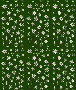 Ağaç dallı bahar çiçekleri ile desen, çiçek siluetiyle yeşil renkler. Raster deseni.