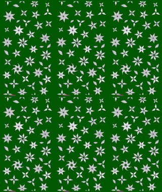 Çiçekli çizim şekli. Renkli Bahar Teması eskiz kalıbı. Düz Çiçek Elementleri Tasarımı. Yeşil renkte çiçekler.