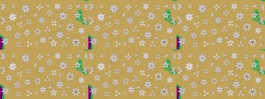 Renkli Bahar Teması eskiz kalıbı. Çiçekli eskiz arkaplanı. Düz Çiçek Elementleri Tasarımı. Çocuk stili.