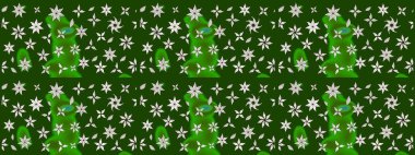 El çizimi. Çiçekli, yapraklı, çiçek desenli eskiz. Raster illüstrasyonu.