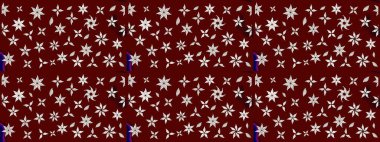 Kibar, bahar çiçekleri kırmızı ve nötr renklerde. Raster illüstrasyonu. Çiçek ve yapraklı karalama şeklinde Raster çiçek deseni.