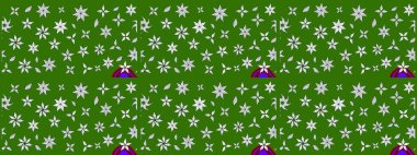 Kumaş, tekstil, duvar kağıdı baskısı için. Eskiz geçmişi. Tomurcukları çiçek olan sevimli bir çiçek deseni. Raster illüstrasyonu. Raster. Antika retro tarzı.