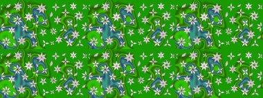 El çizimi, soyut ve süslü elementler. Yaz çiçekleri teması. Suluboya resim taklit Raster çizimi. Klasik çiçekler. Yeşil ve tarafsız renkler.